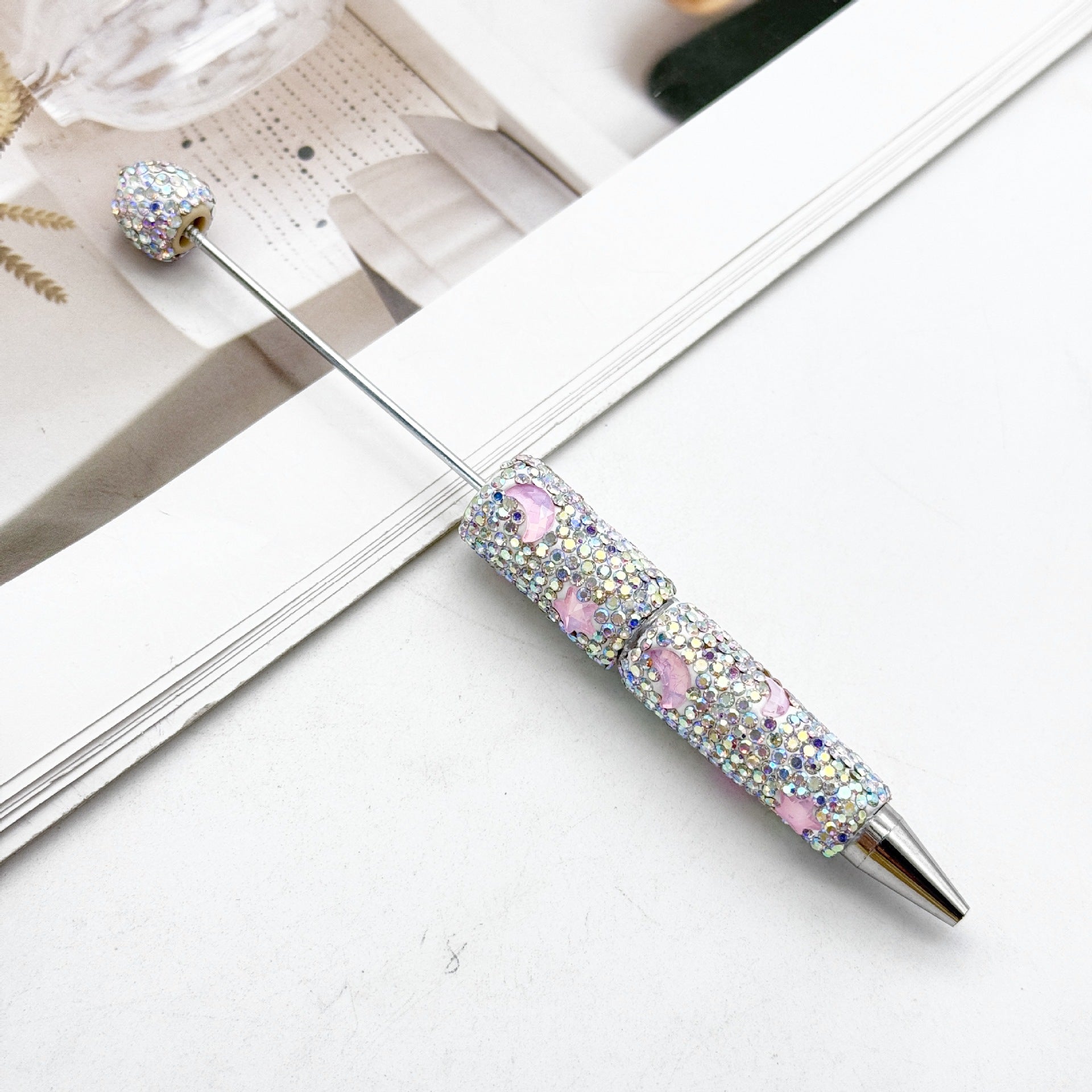 Wholesale DIY star moon mocha full diamond bead pen